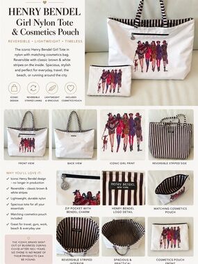 Iconic Reversible Henry Bendel Girl Nylon Tote